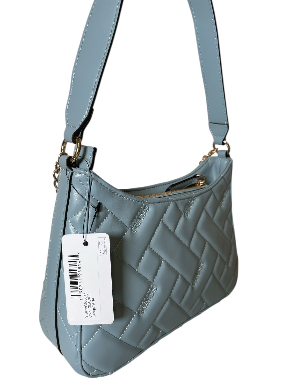 Bolsa GUESS Azul con Cadena y Dijes