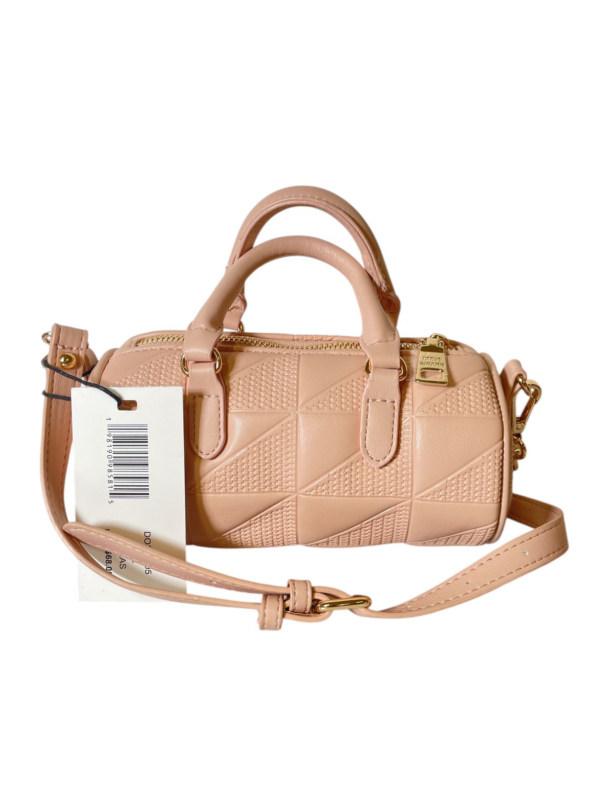 Bolsa Steve Madden Satchel Nude con Textura Geométrica