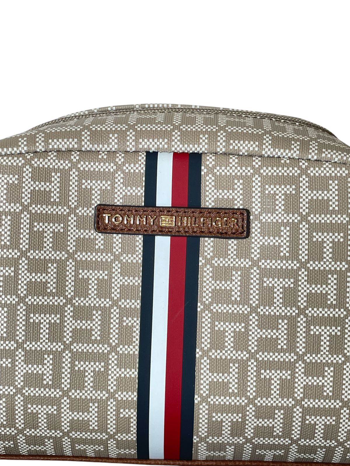 Bolso Tommy Hilfiger Signature Beige con franjas | Crossbody