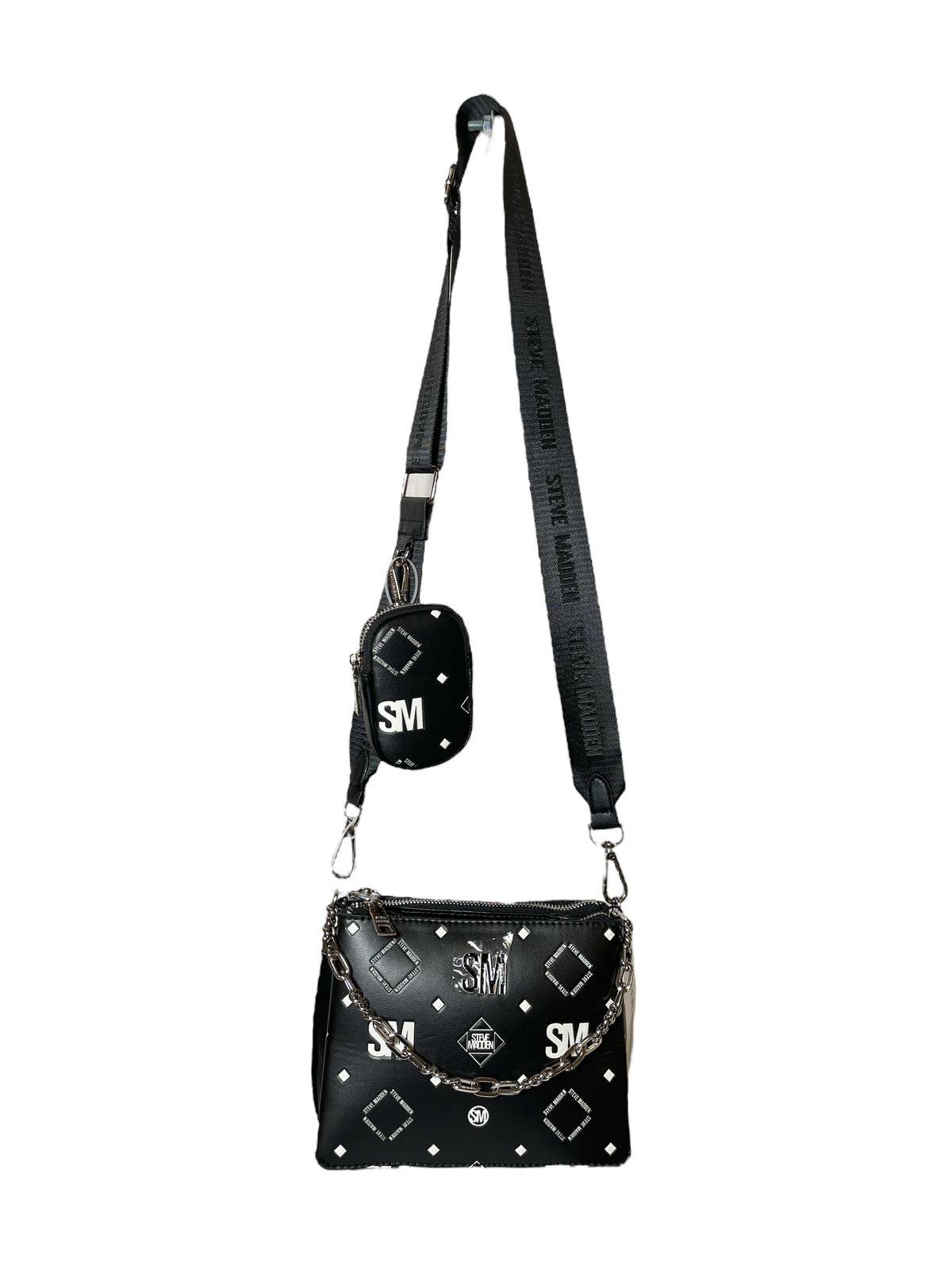 Bolsa Steve Madden Negra con Mini Estuche | Crossbody
