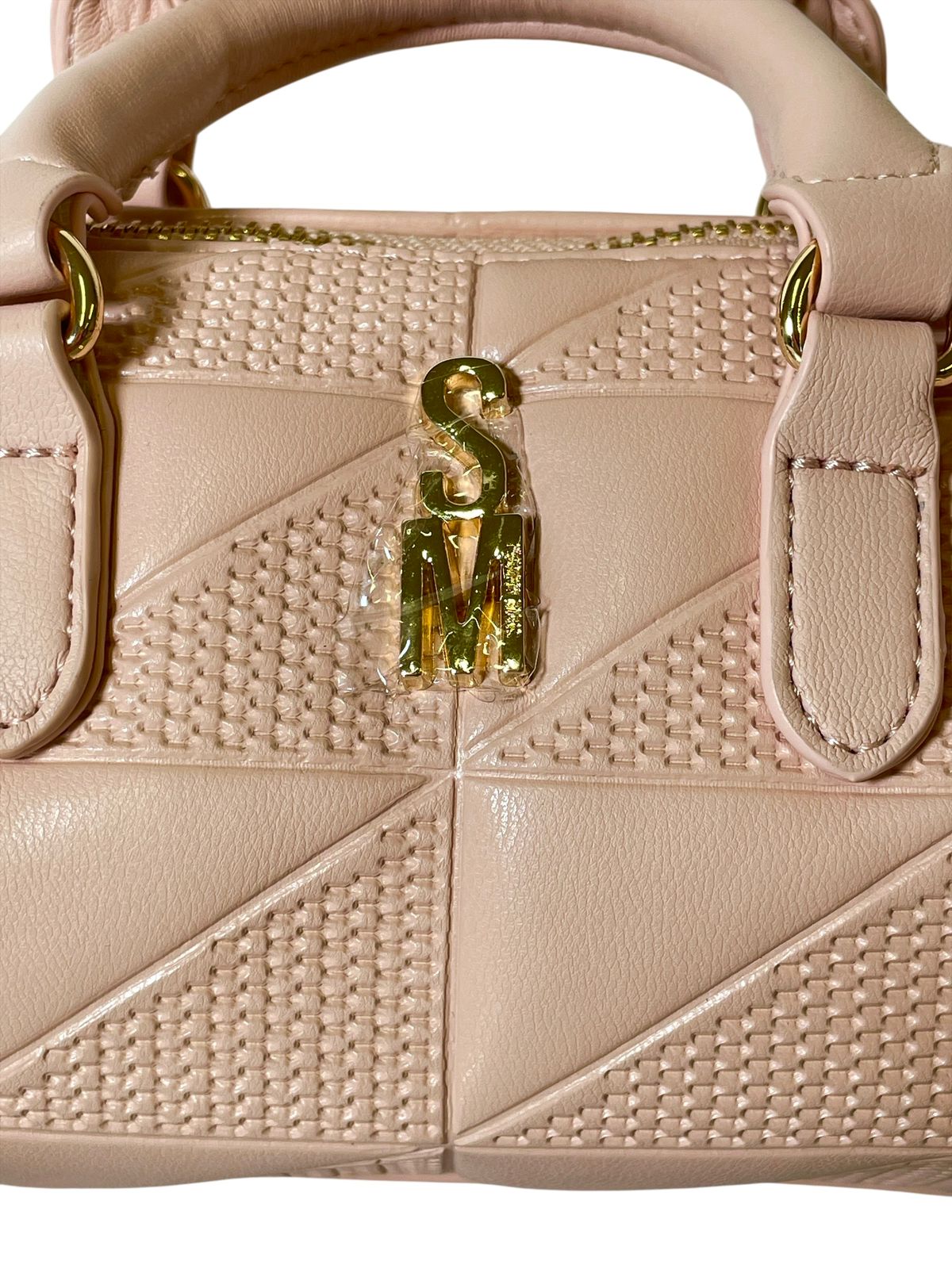 Bolsa Steve Madden Satchel Nude con Textura Geométrica