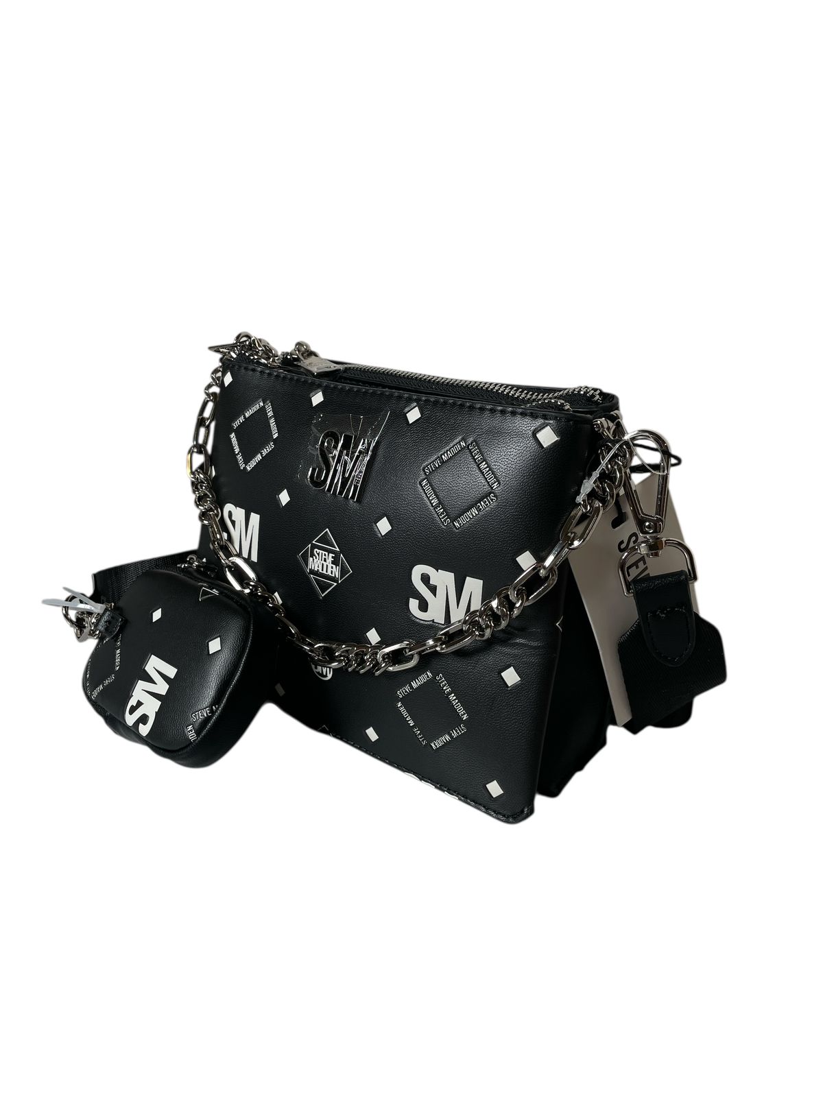 Bolsa Steve Madden Negra con Mini Estuche | Crossbody