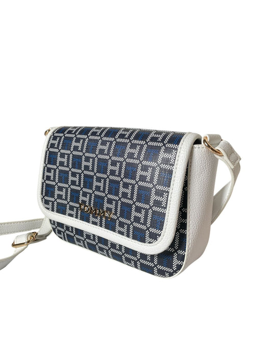 Bolsa Tommy Hilfiger Blanca con Monograma Azul | Crossbody