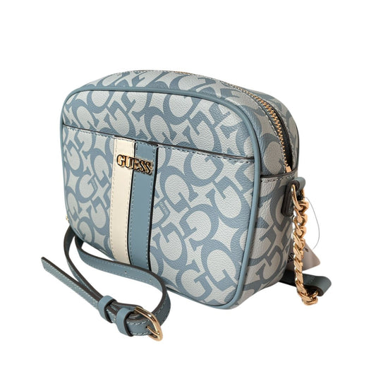 Bolsa GUESS Azul Estilo Camera Bag con Correa de Cadena