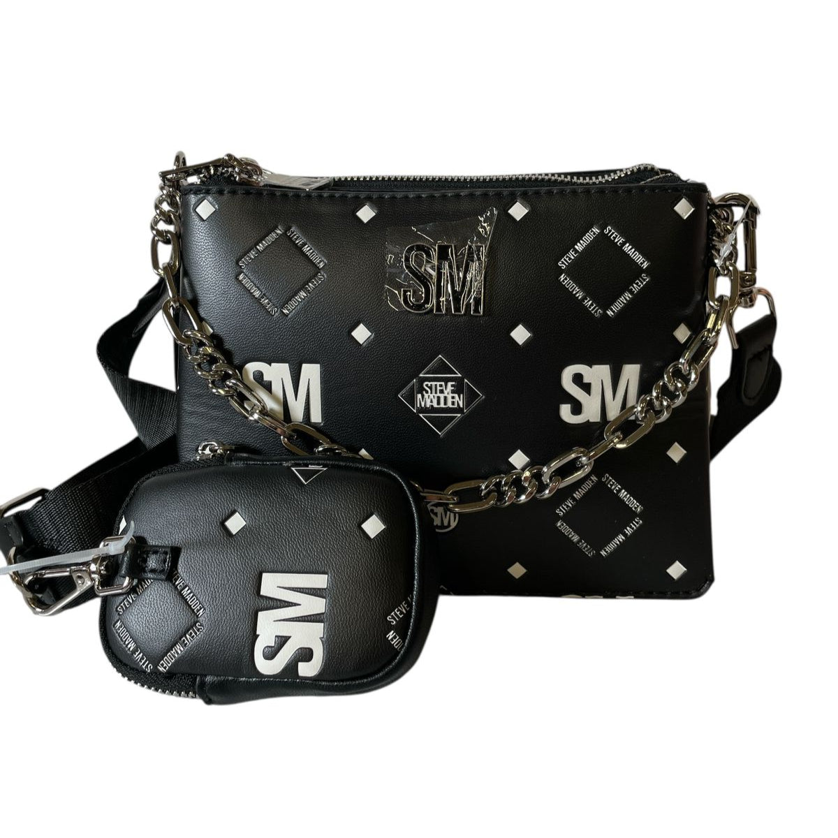 Bolsa Steve Madden Negra con Mini Estuche | Crossbody