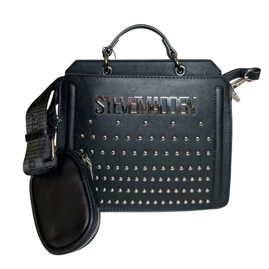 Bolsa Steve Madden Negra con Perlas Plateadas