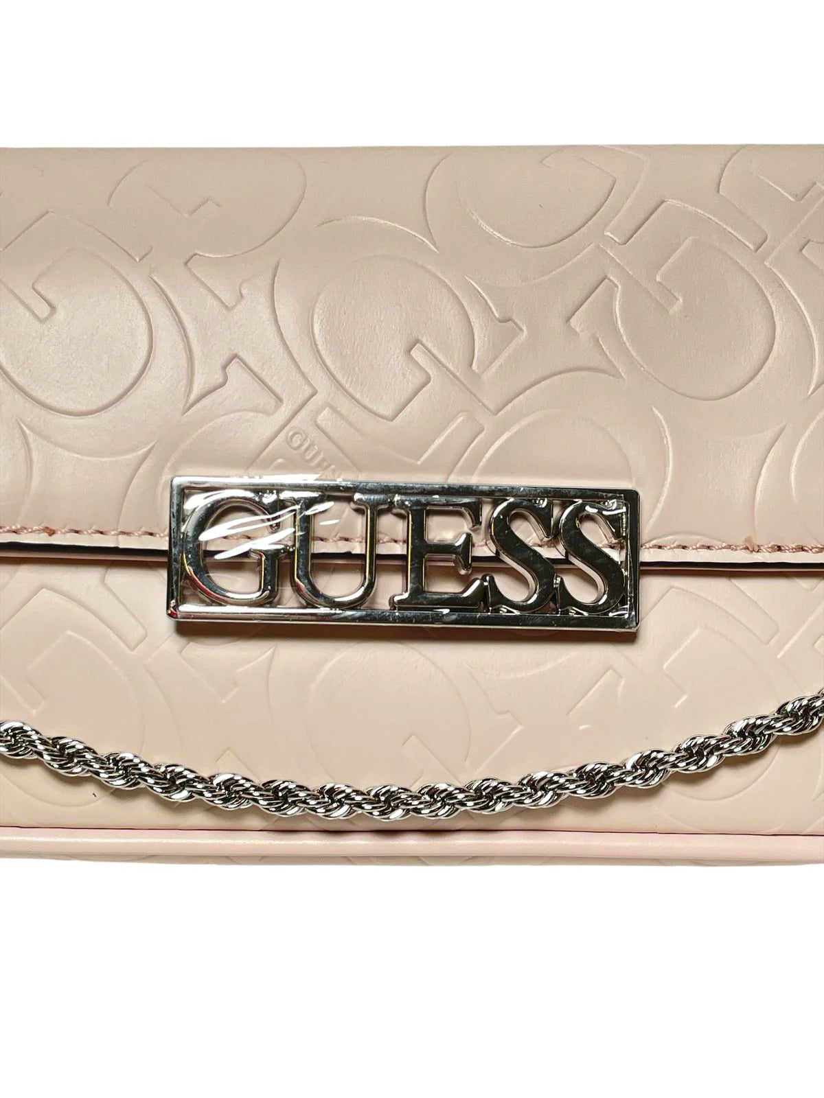 Bolsa Guess "G Chain Chic" | Colores Rosa Claro y Beige